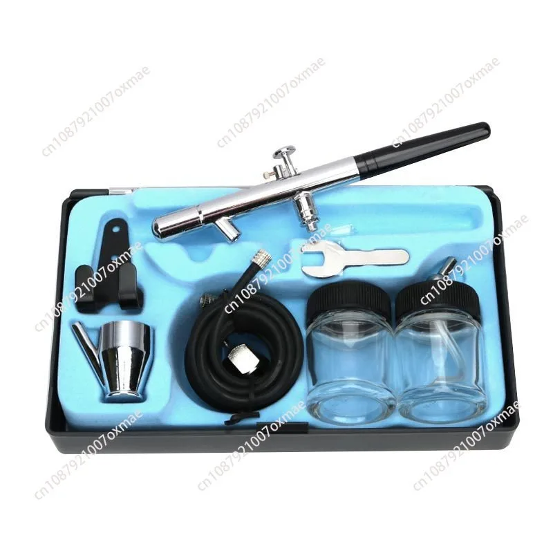 Siphon Feed Dual Action 0.35Mm Airbrush Kit Spray Tool Air Brush For Makeup Cake Art Painting Temporary Body With A Complete