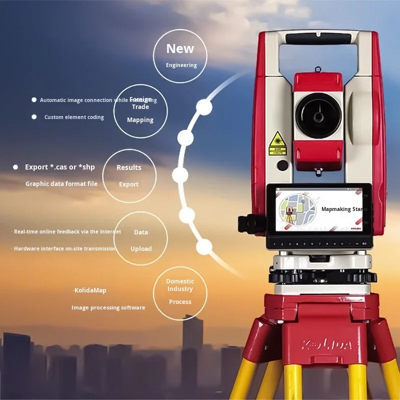 Kolida Total Station KTS-552R10 نظام أندرويد الذكي شاشة ملونة منشور مسح وخرائط هندسية مجانية