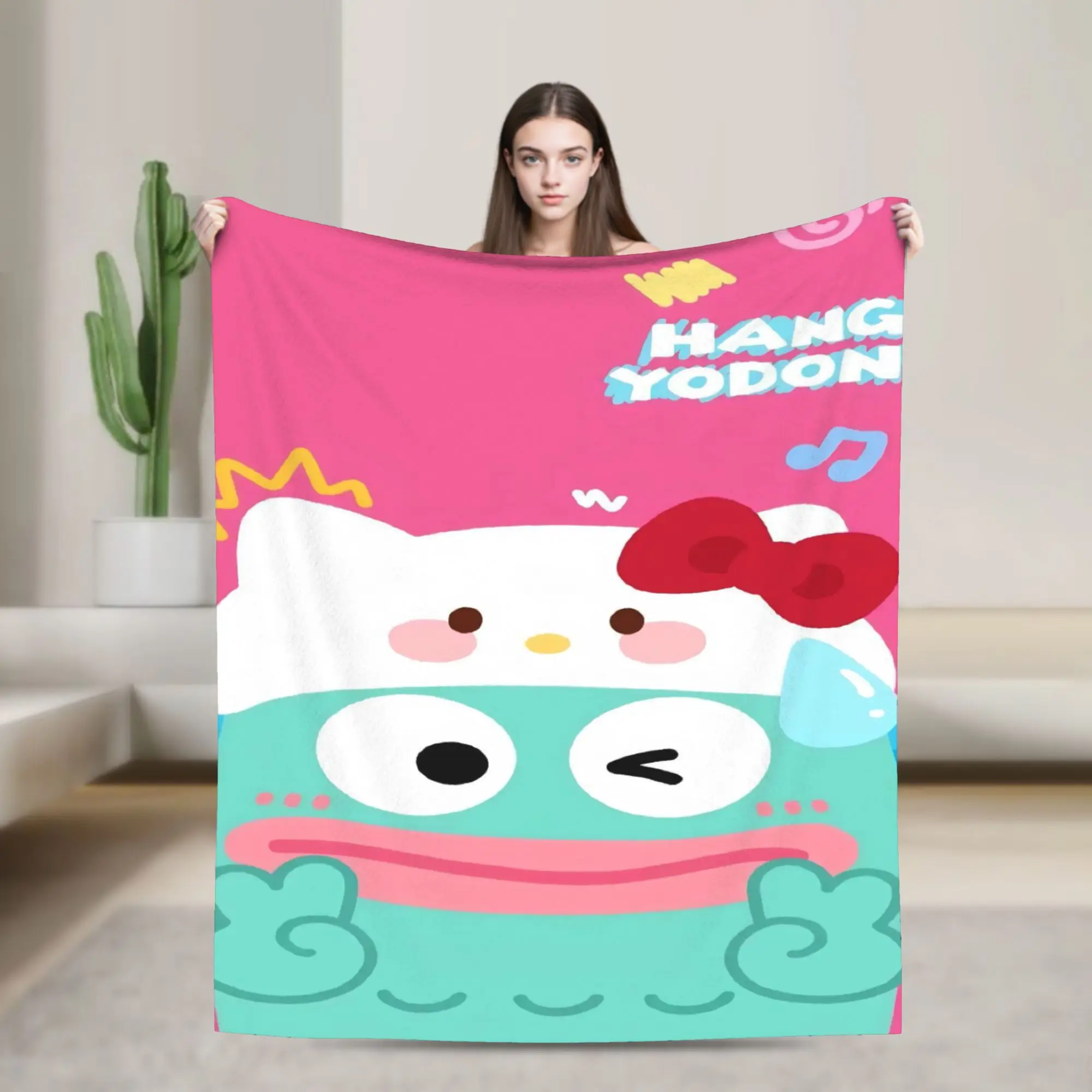 

Cute Hangyodon Cartoon Fuzzy Blankets Customized Throw Blanket for Home Hotel Sofa 125*100cm Bedspread