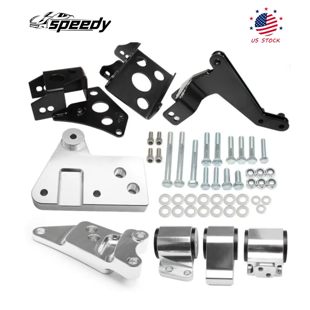 

Engine Mount Bracket For K-Swap EK Chassis 1996-2000 Honda Civic K20 K24 K-Series Black/Silver