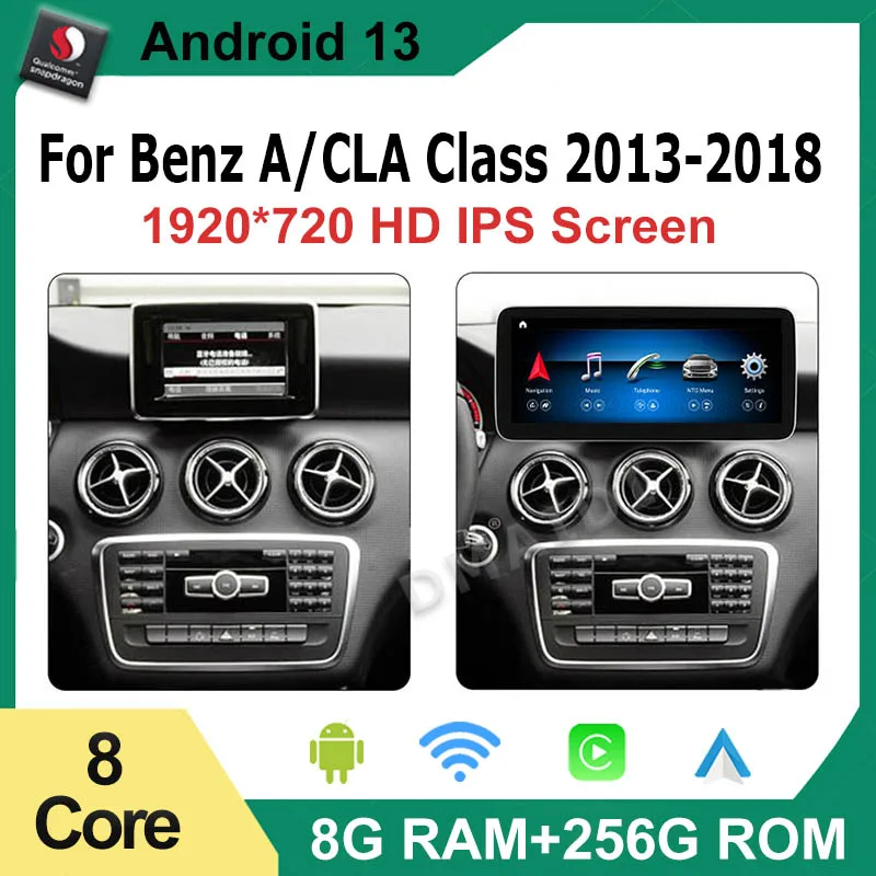 

Multimedia Screen For Mercedes Benz A Class-W176 CLA-C117 GLA-X156 Android13 Car Video Player GPS Navigation Bluetooth 4G WIFI