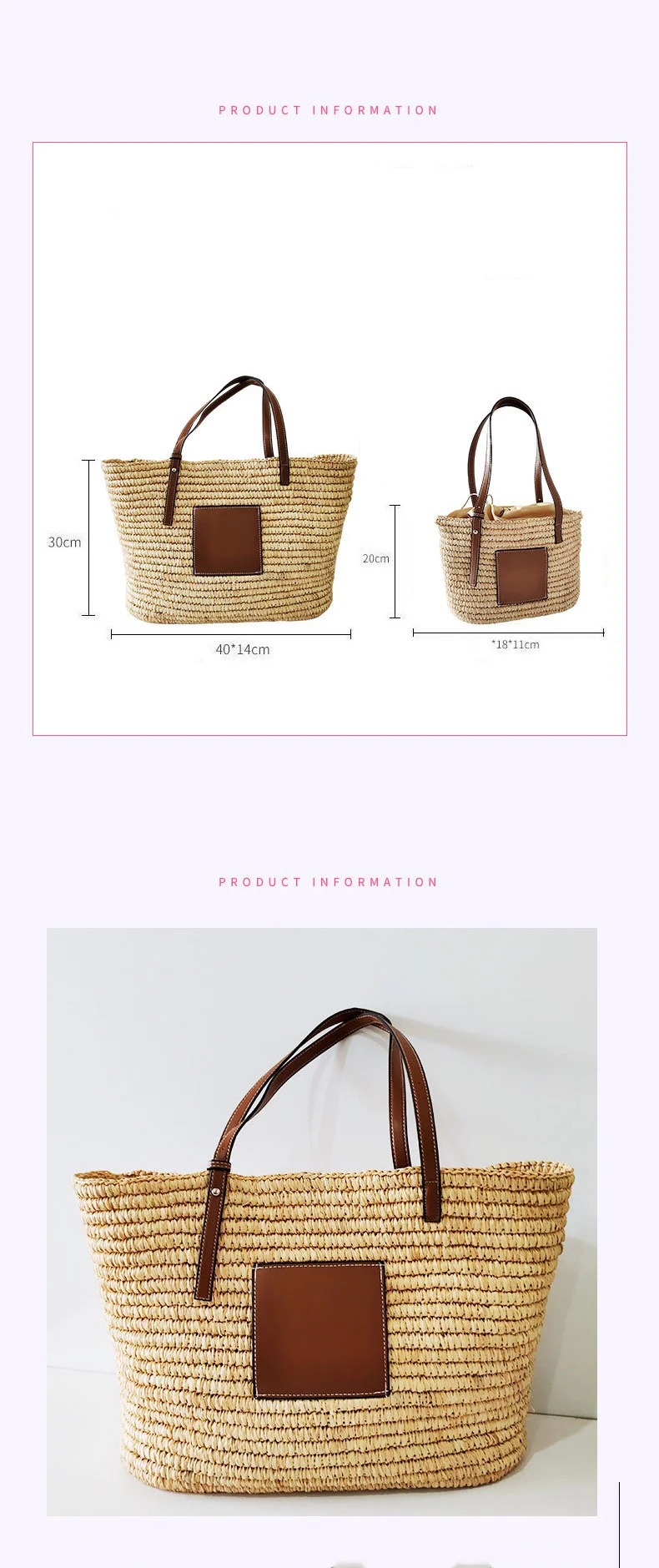 Large Capacity Straw Woven Women 2023 New Versatile Shoulder Fashion Woven Handbag Tote Summer Beach