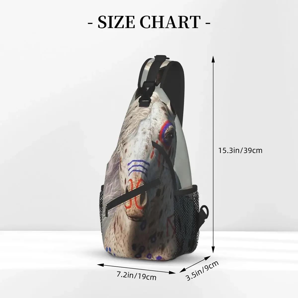 Appaloosa Warrior Horse Crossbody Chest Bags Galloping Horse Run Pockets Travel Pack Messenger Sports Teens Shoulder Bag Unisex