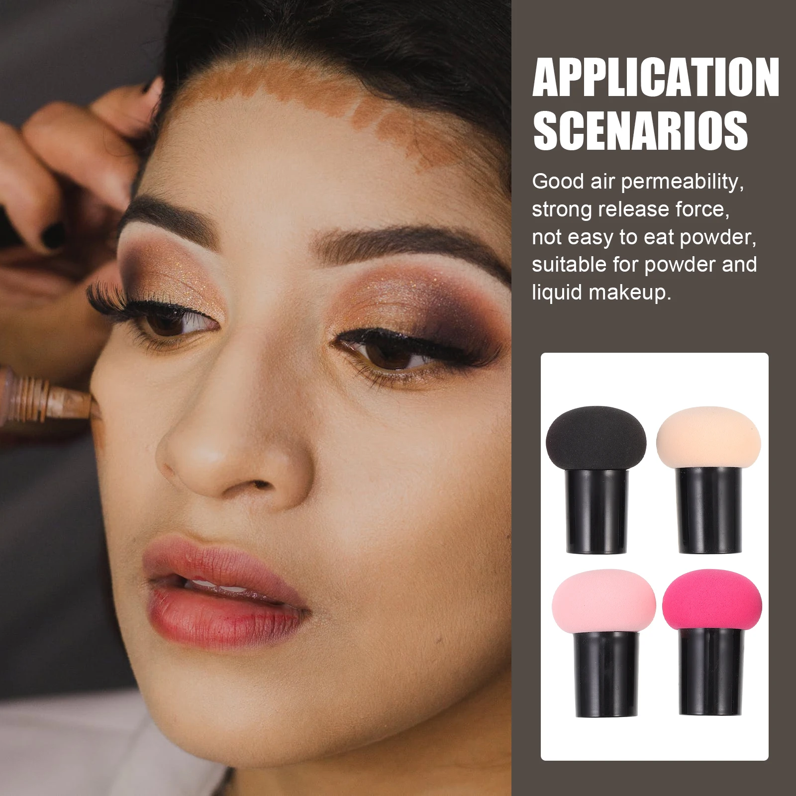 

8pcs Dry Wet Powder Puff Makeup Sponges Foundation Blender Mushroom Skin Tone Rose 2 Each Safe Material