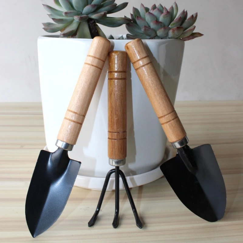3Pcs Mini Garden Tools Set Small Shovel Rake Spade Bonsai Tools for Flower Potted Plant Succulent Transplanting Gardening Hand