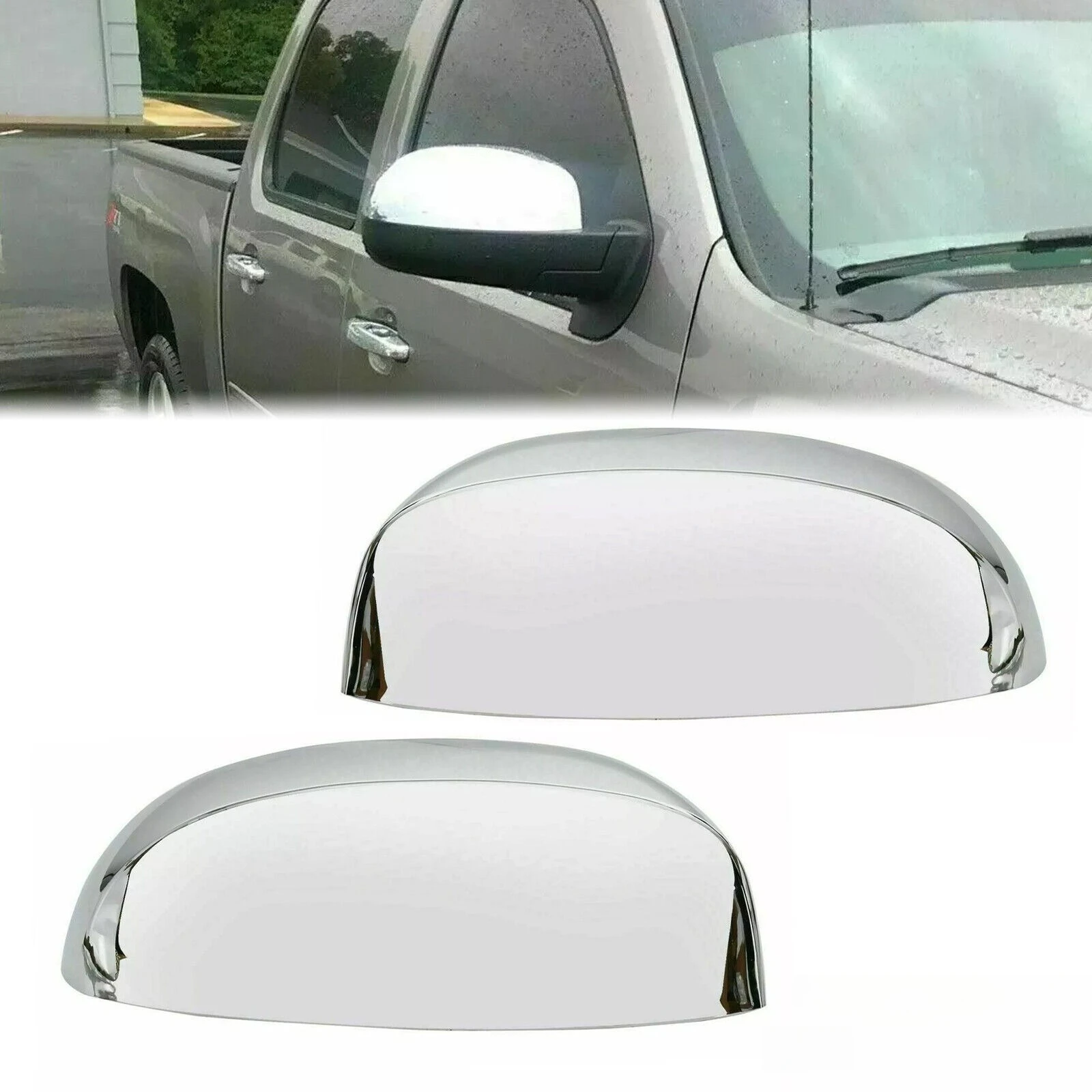 

Mirror Cover Caps Pair For Chevy Silverado Tahoe Suburban GMC Sierra Yukon 07-14 25788157 25788156