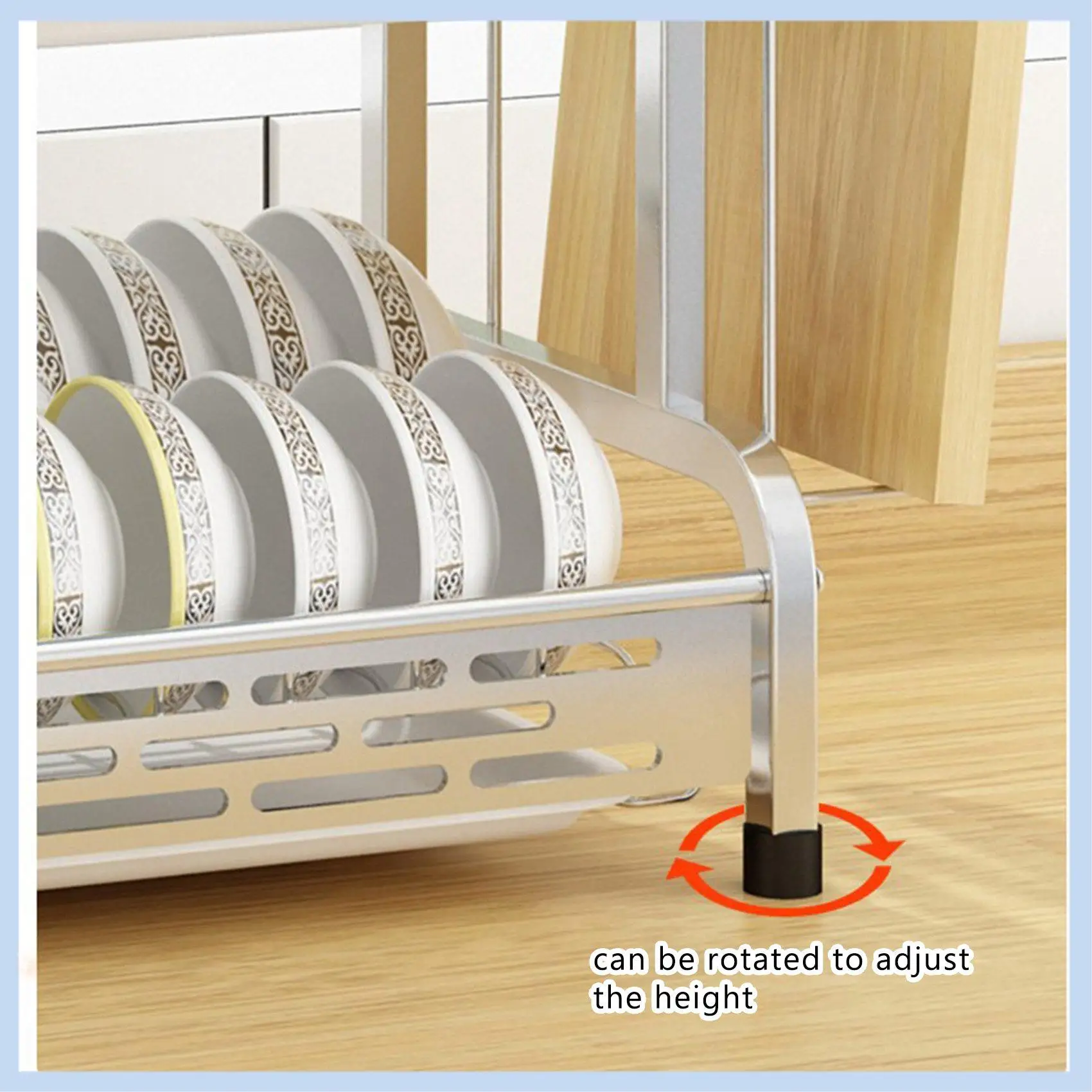 

MLGB-2 Tier Draining Board Rack With Drip Tray Stainless Dish Drying Rack Kitchen Plate Drying Rack Kitchen Accessories