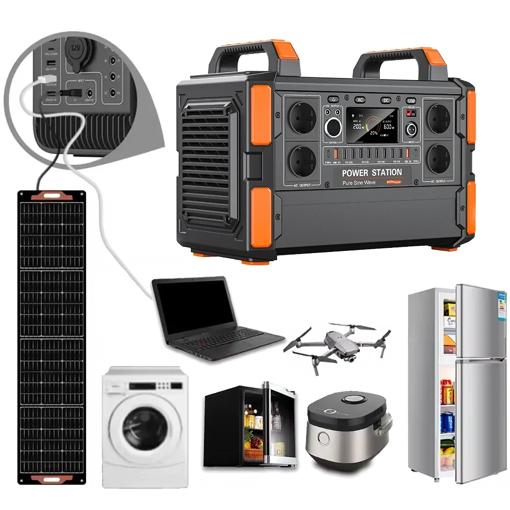 

2024 New Portable Power Station 1200W Energy Storage Solar Generator Powered By Outdoor Solar Panels