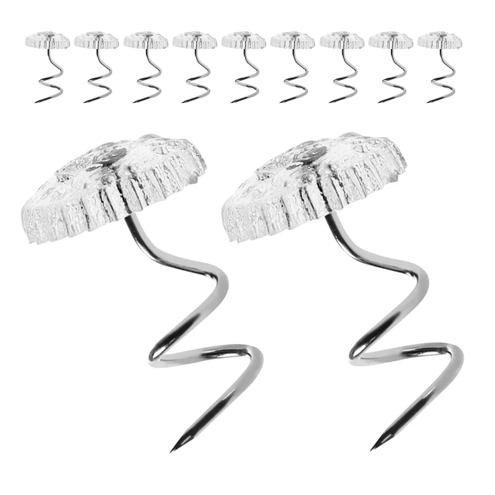 100 Pcs Sofa Cover Fixing Pin Quilt Retainer Stainless Steel Furniture Pins Decoration Spiral Tack