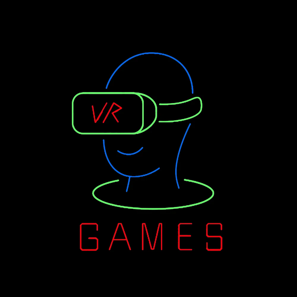 

VR Games Neon Light Sign Custom Handmade Real Glass Tube Bar Store Club Advertise Room Decor Display Lamp Hang On Wall 15"X19"