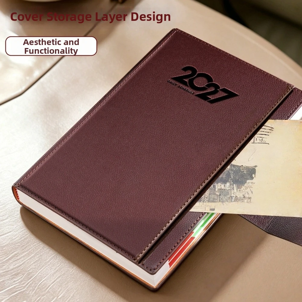 A5 2027 Schedule Book Convenient Diary Writing Pads Agenda Planner Notebook Multi Functional Calendar Notebook view 5