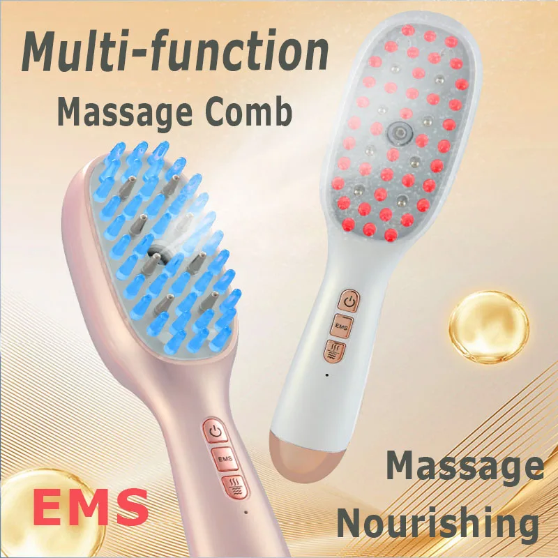 

Electric Spray Massage Comb Red Blue Light Hair Care and Health Comb EMS Head Acupoint to relax