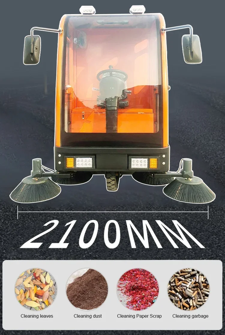 YG Customized DM-2100H Road Cleaning Machine Ride On Industrial Floor Sweeper Electric Street Sweeper