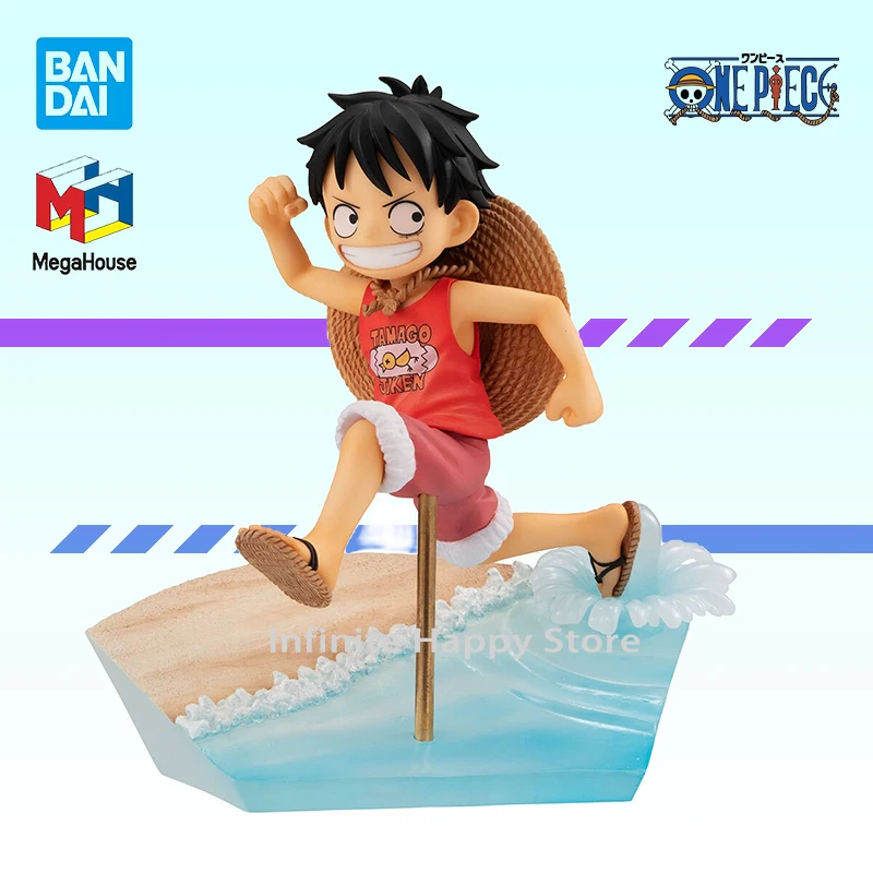 

In Stock BANDAI Mega House Original G.E.M ONE PIECE Monkey D Luffy Kawaii Anime Action Figure RUN!RUN!RUN! Model Gitf Model Gift