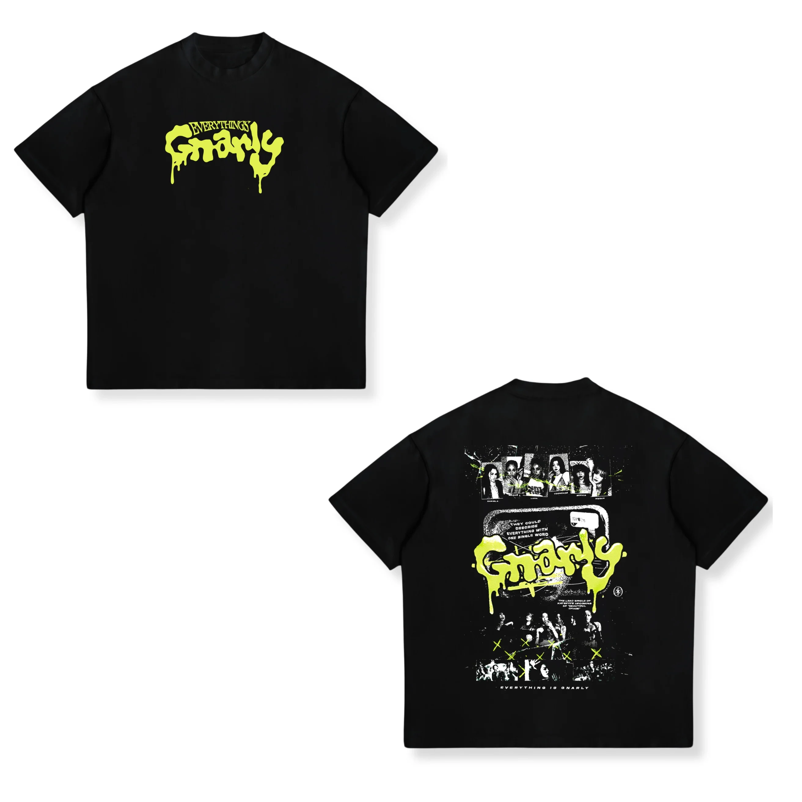 2026 New Global Group KATSEYE Gnarly Themed Graphic T-Shirt Women's Casual Round Neck Short Sleeve Top Soft Loose Fit