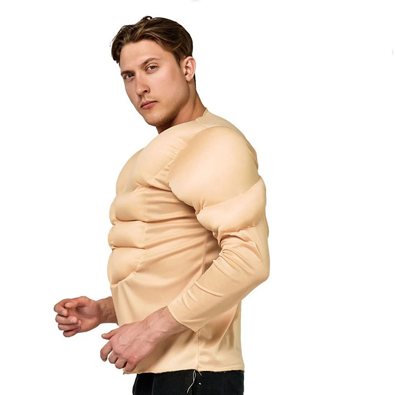 Costume de cosplay d'homme musclé d'Halloween pour adultes, faux abs pour enfants, vêtements punk drôles, habillage de festival de carnaval de Pourim