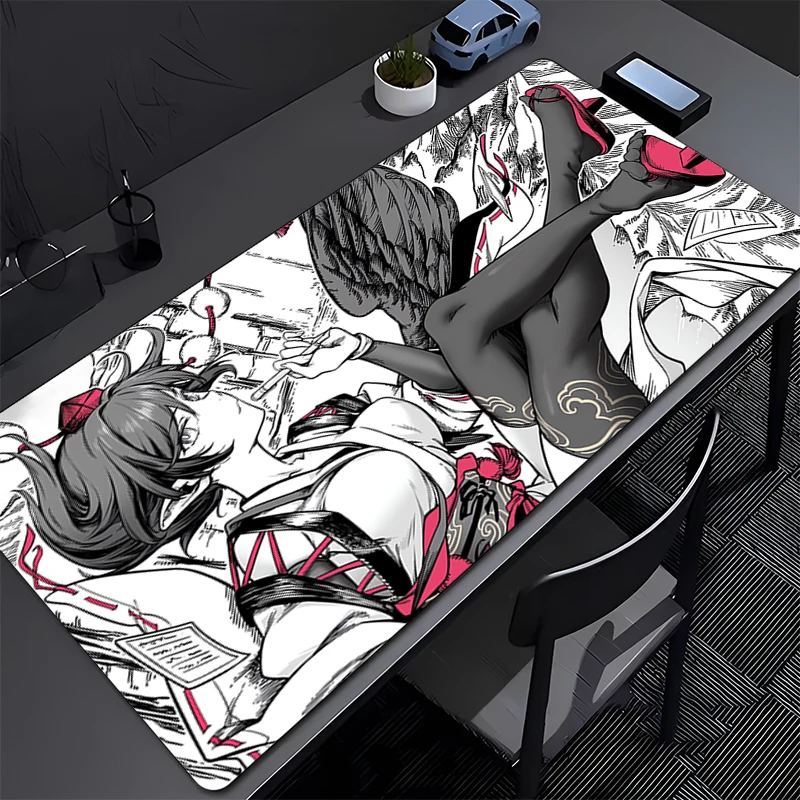 

Mousepad Computer New Mouse Pad Black And White Anime Girl Keyboard Pad Mouse Mat Gamer Soft Office Carpet Table Mat Desktop Mat