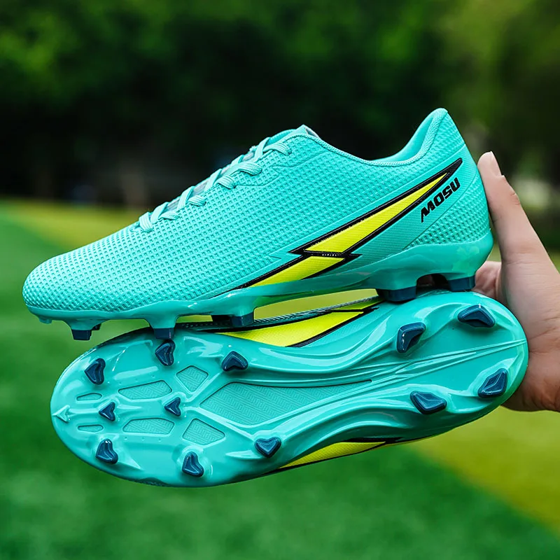 

Мужские и женские футбольные бутсы, низкие дышащие футбольные бутсы из ПВХ, нескользящие тренировочные кроссовки по футзалу, уличные футбольные бутсы с длинными шипами