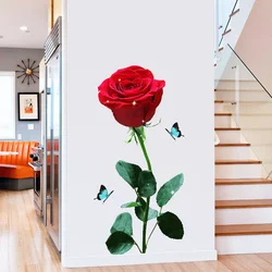 3D Rose Wall Decal Wall Decal Room Bedroom Living Room Modern Simple Wallpaper Decoration Rose Flower