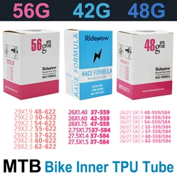 초경량 카메라 TPU RideNow MTB 29 자전거 내부 튜브, 29x1.9 1.95 2.0 2.1 2.2 2.3 2.4, 2.5 인치 산악 자전거 타이어, 26 27.5 29er