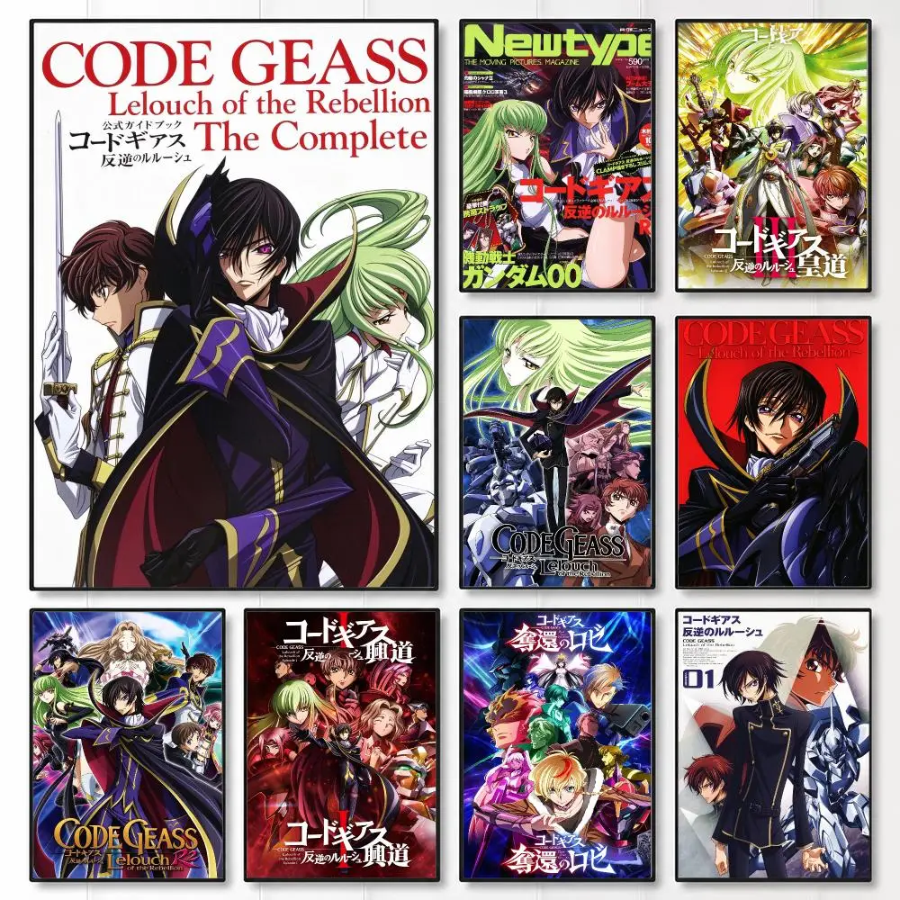 anime Code Geass Poster Wall Posters Art Print HD Print Self-Adhesive Waterproof Wall Stickers Room Decoration