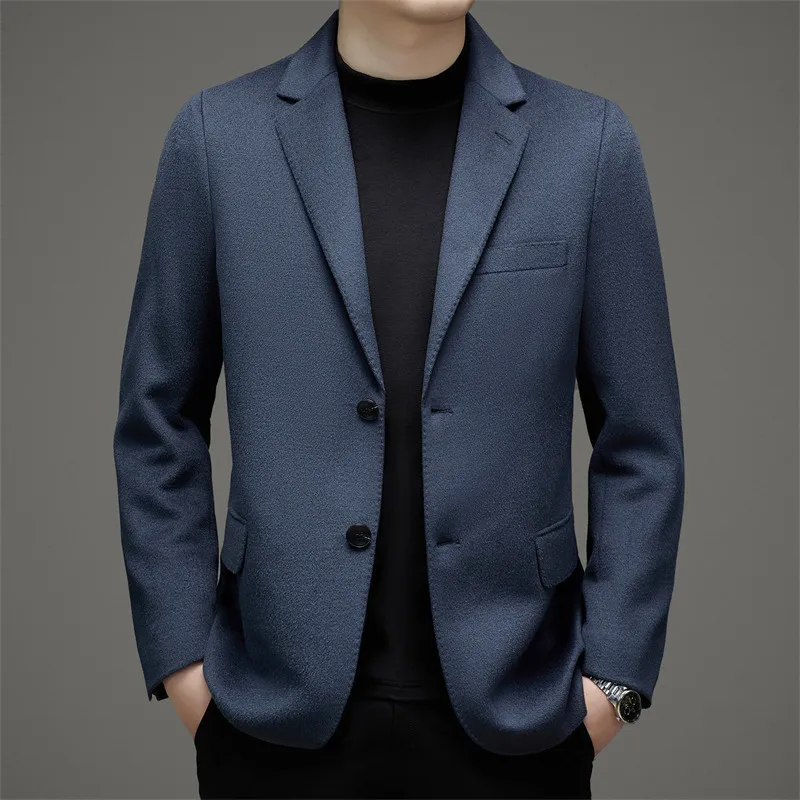 4-A160   silk cashmere men's suit autumn and winter new handmade double-sided nigel wool suit casual jacket