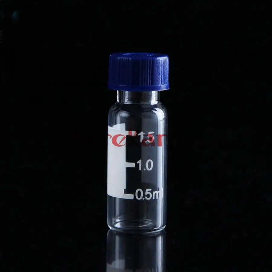 10pcs 2ml 4ml Clear Brown Injection Glass Vial with Center Screw Cap 4CC Transparent Liquid Medicine Glass Containers