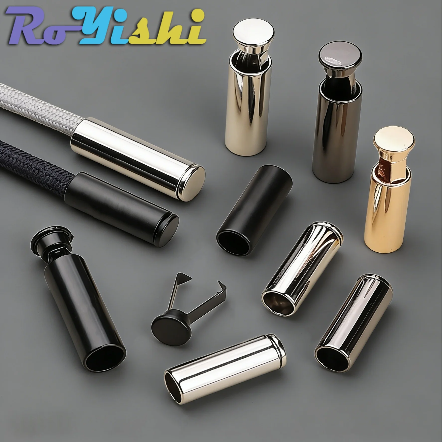 

10-100 Sets Cylindrical Detachable Cord Lock Stoppers with Lid Cap Apparel Sportswear Rope Accessories Parts