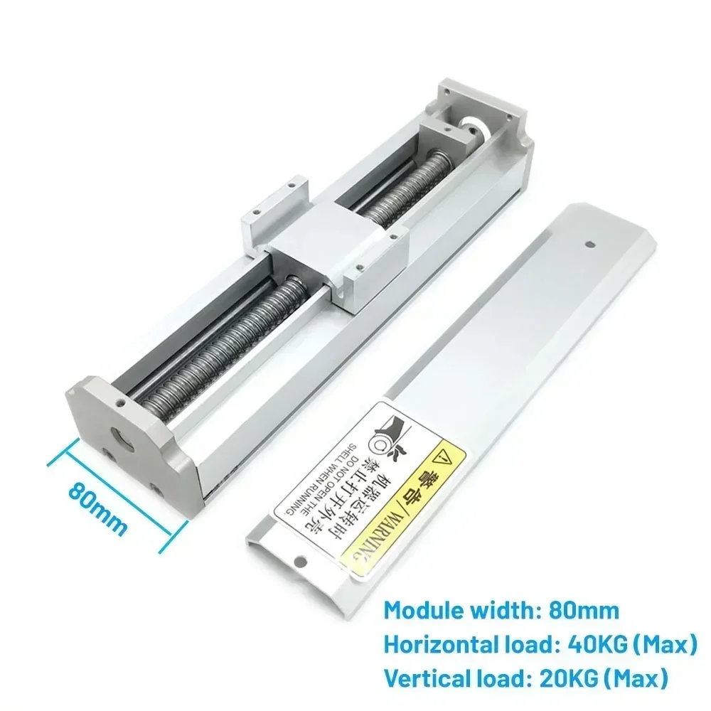 Imagem -02 - Cnc Alumínio Slide Guia Linear Rail com Tampa contra Poeira Módulo Totalmente Fechado Palco com Nema 23 Step Motor 80 mm Largura Sfu1605 1610