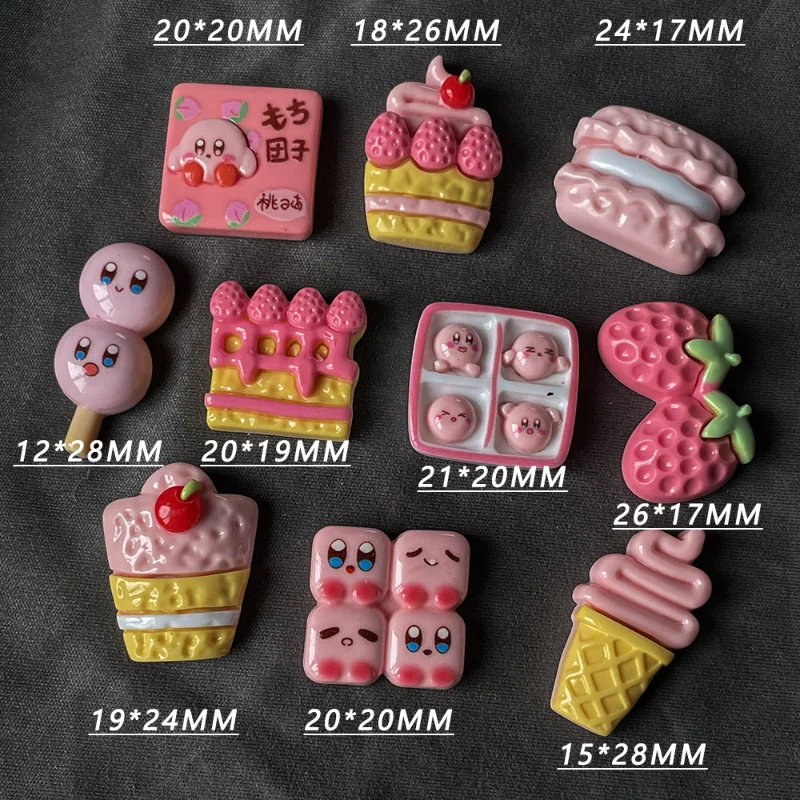 Cartoon Pink Cake Ice Cream Fake Food Play Resin Cabochons Flatback Scrapbook Diy Wedding Hairpin Accessories Diy Craft Supplies