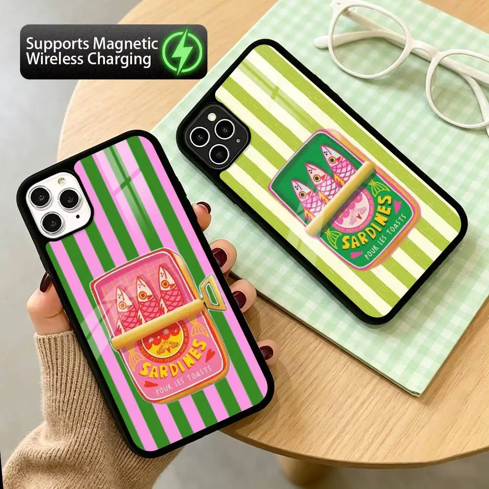 Sardines Canned  Phone Case For iPhone17,16,15,14,13,12,11 Plus,Pro Allows magnetic wireless charging