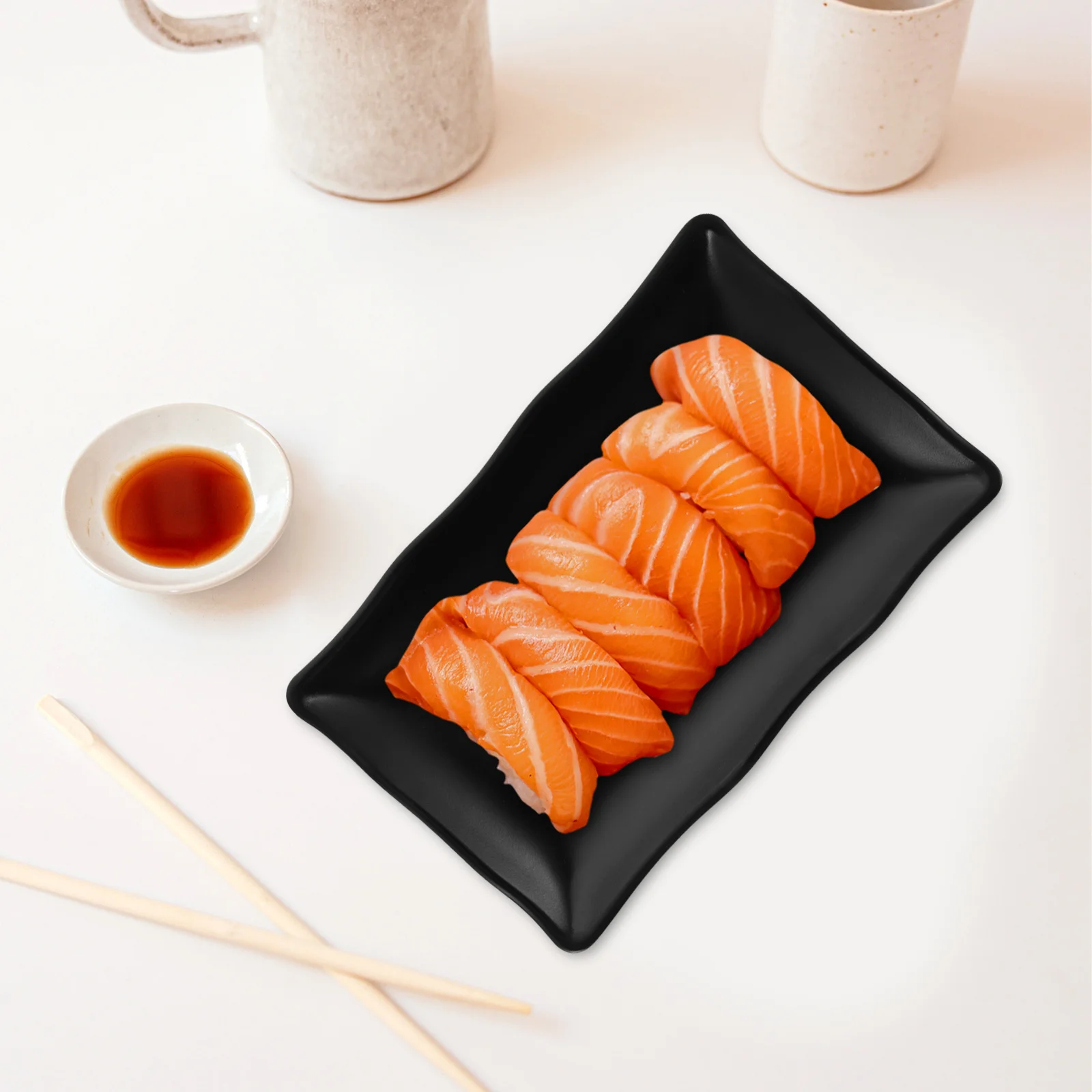 

2Pcs Sushi Tray Japanese Style Storage Plate Multi-Function Food Dish for Camping Picnic Travel Family Gathering