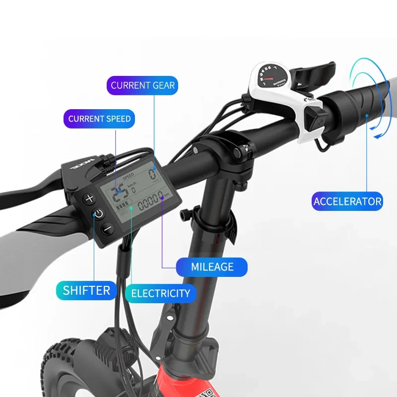 LANKELEISI G650 20 Inches Foldable Electric Bike Folding Bicycle Mountain Ebike City Road Bike