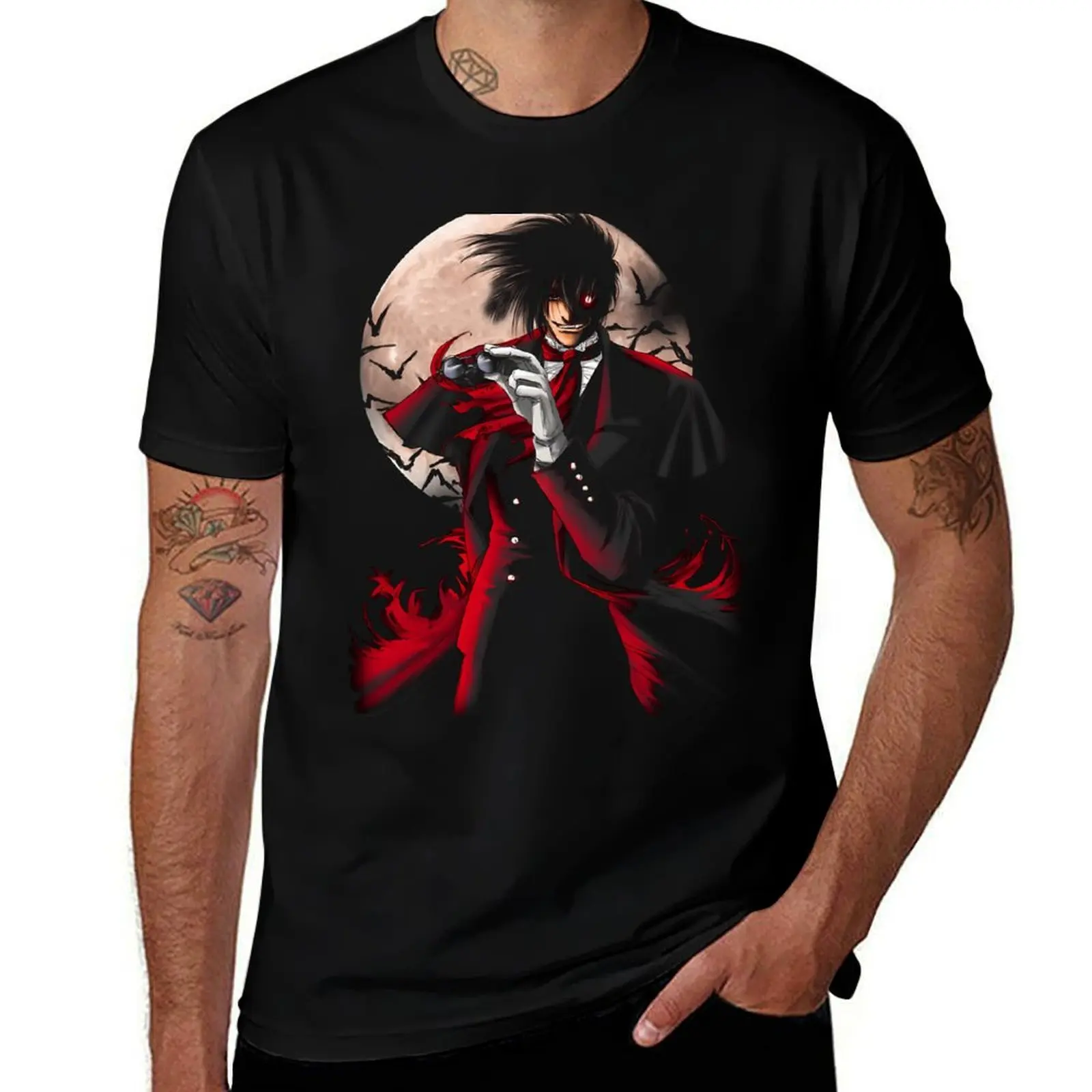 

Hellsing Dark Fantasy Anime Ultimate Alucards T-Shirt man t shirt luxury man t shirts for men casual T-Shirt