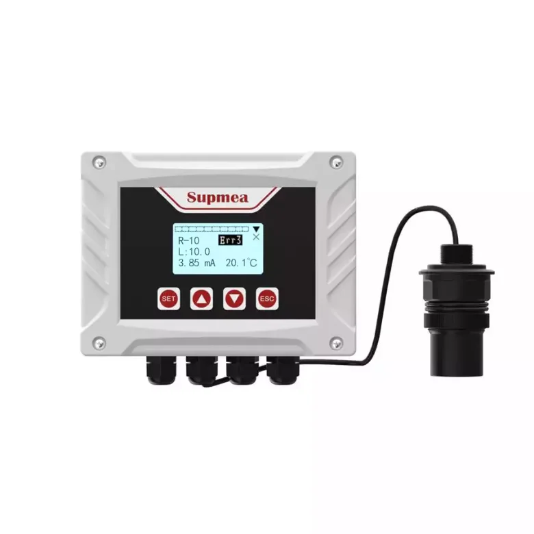 

Split Industrial Sewage Water Level Transmitter Waterproof Ultrasonic Tank Level Sensor Measurement