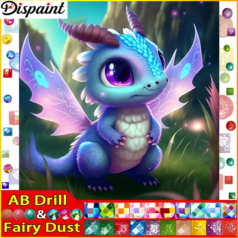 

Dispaint Fairy Dust AB 5D Алмазная вышивка Набор для рукоделия "Дракон животное дерево" Diy Алмазная картина Вышивка крестиком Домашние украшения