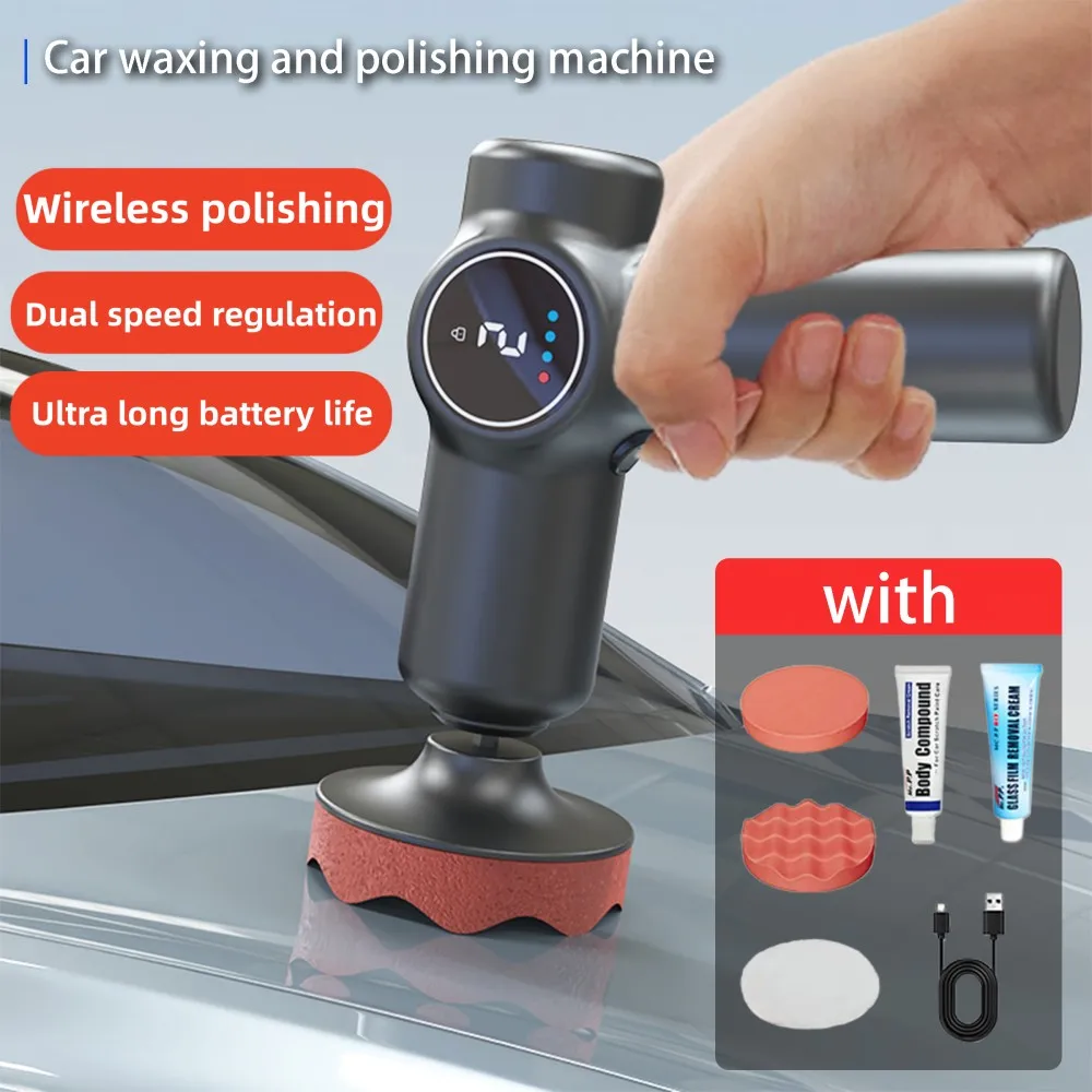 

Car Polisher Handheld Wireless Polisher Car Polishing Waxing Machine Power Tool for Car Body Cleanig Waxing Repair
