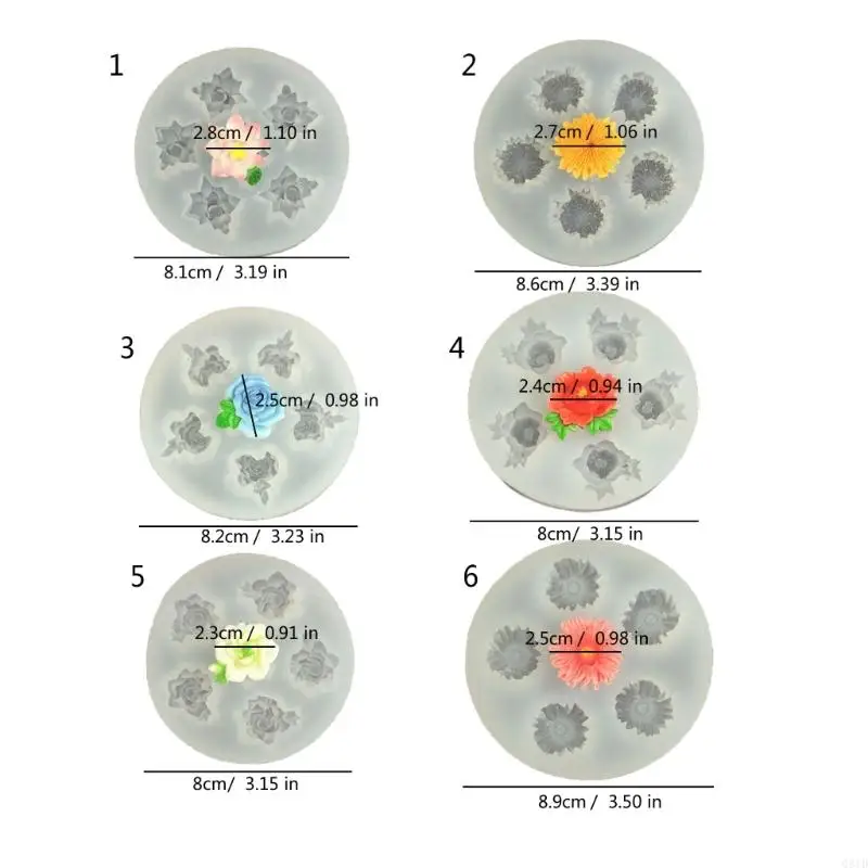 قالب خبز سيليكون متعدد الأزهار من أجل الحرف اليدوية المصنوعة من صابون حلوى الشوكولاتة، مادة غير سامة مقاومة للحرارة وقابلة #6