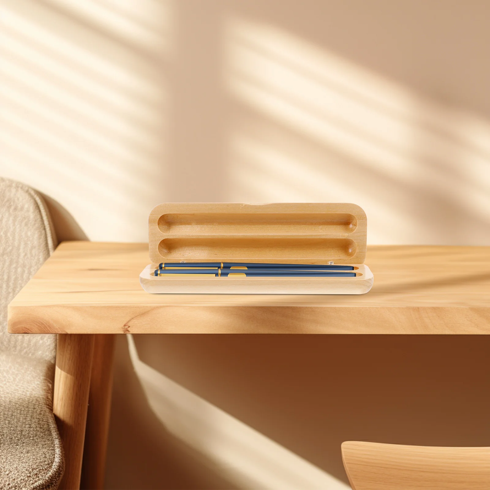 

Maple Wood Pen Box Set Wooden Pen Display Case Ideal Gift Packaging Box for Students Teens Anniversary Celebration Occasions