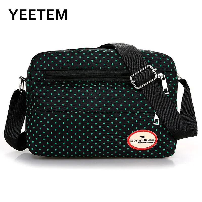 Women\'s Crossbody Bags Summer New Polka Dot Multicolor Printed Canvas Trend Shoulder Nylon Leisure Messenger Bag