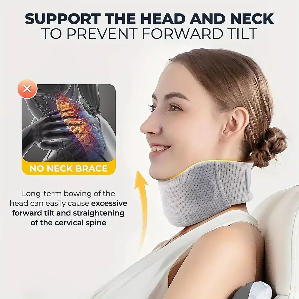 

Office Foam Neck Support Sponge Relief Neck Pain Neck Brace Solid Color Adjustable Cervical Collar Women