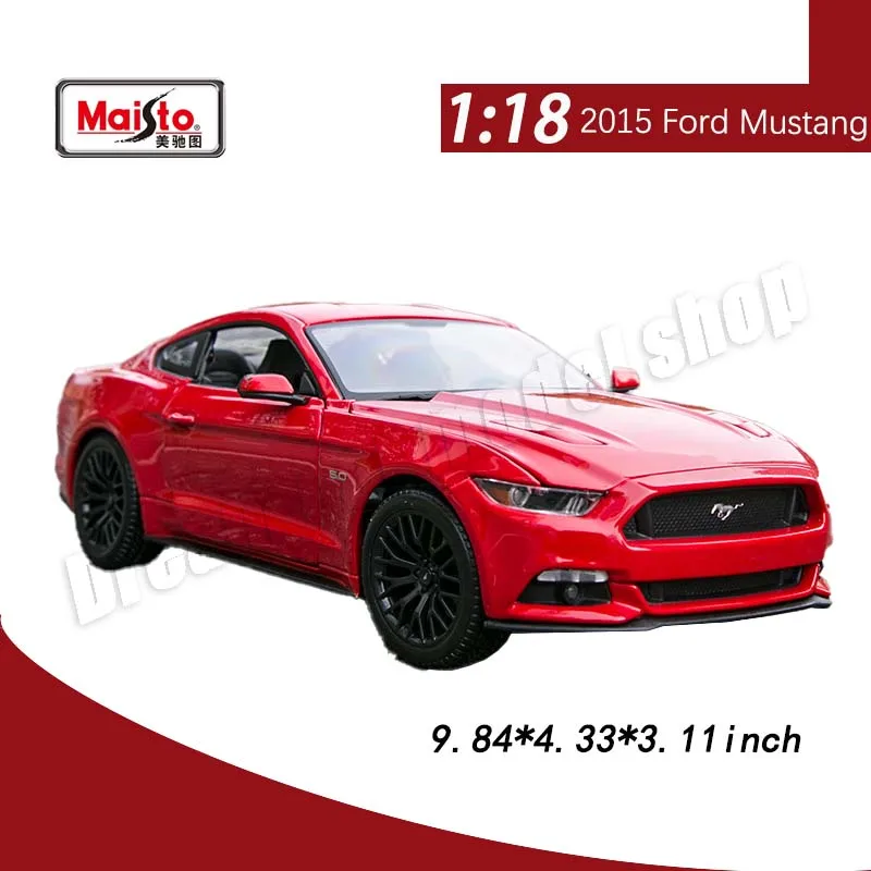 Maisto-Modèle de voiture Ford Mustang en alliage moulé sous pression, modèle de voiture l'inventaire, jouets de collection, cadeau de décoration, édition limitée, 1:18, 2015