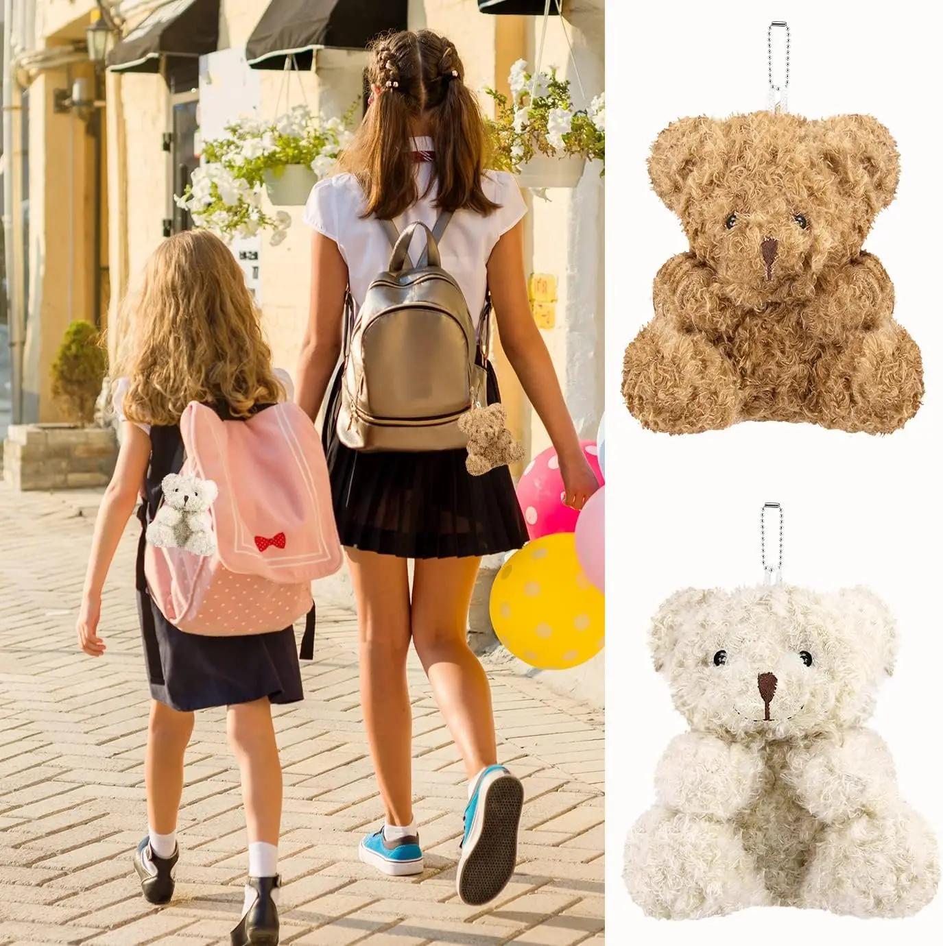 12-96Pcs Plush Mini Teddy Bear 4 Inch Stuffed Animals Tiny Bear Mini Bear Soft Bear Doll for Party Favors DIY Keychain Bag Decor