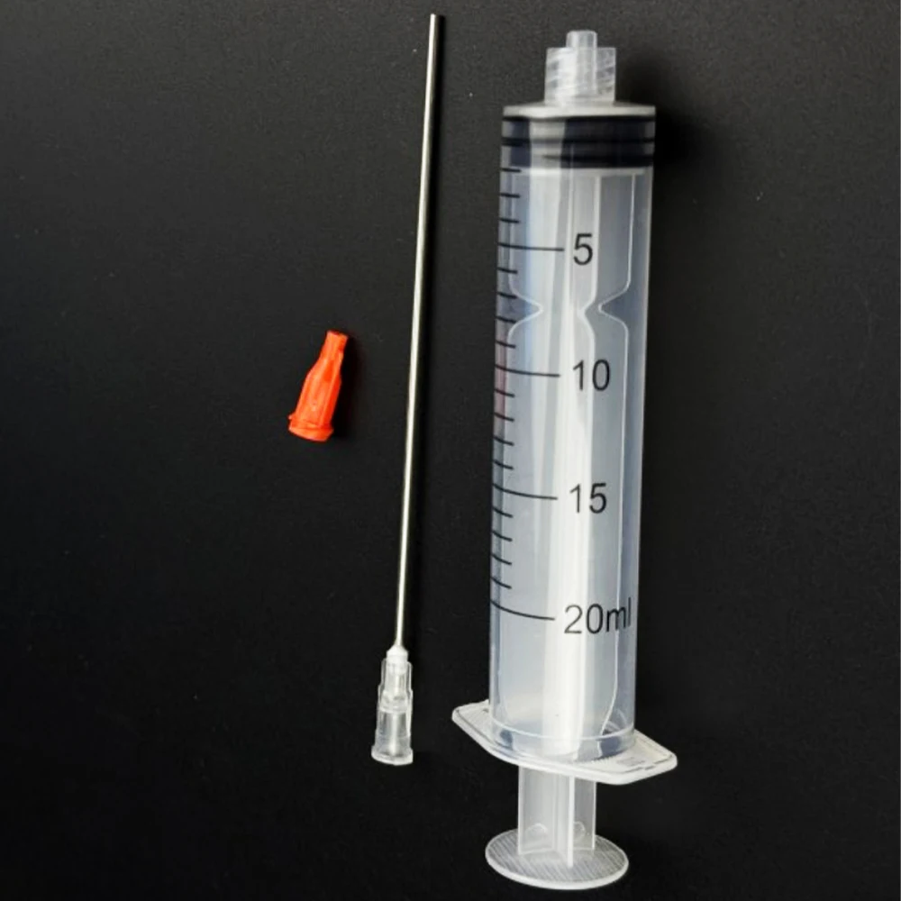 100ml Kunststoff-Luer-Lock-Spritze, Industriespritzen mit 4-Zoll-Klebstoff-Dosierspitze und Kappen für Öl, Klebstoff, Flüssigkeiten, Tierfütterung