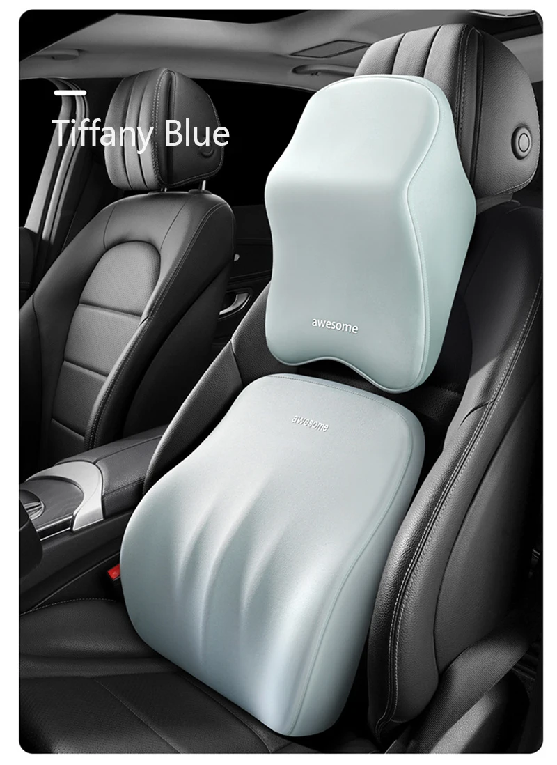 Auto Lendenwirbel Rückenstütze Kopfstütze Nackenkissen Memory Foam Lendenkissen Universal Weiche Nackenkissen Kissen Autositzkissen – Detail 16