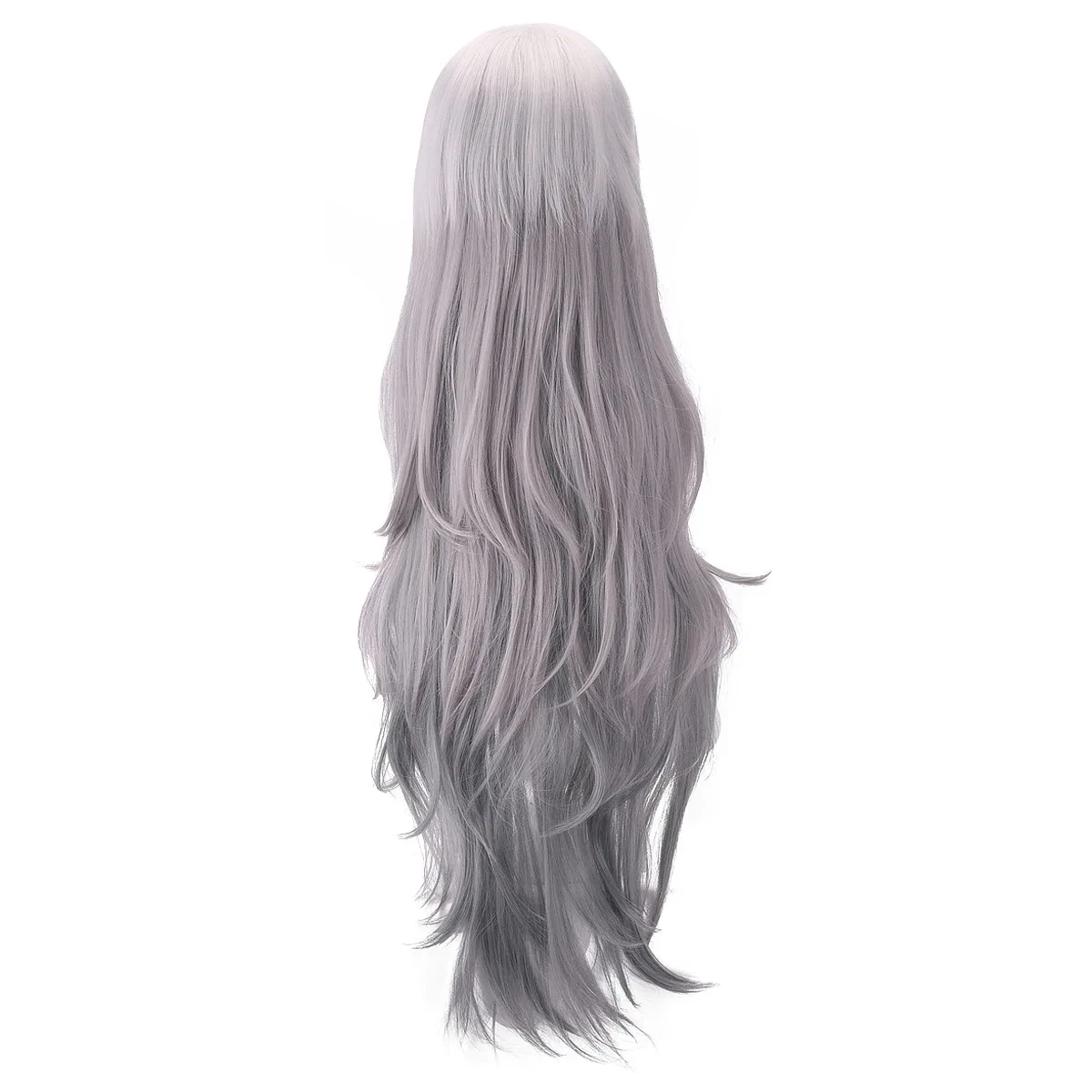 RANYU Arknights Lappland Wig sintetis, Wig rambut sintetis panjang lurus putih abu-abu Game Cosplay tahan panas untuk pesta