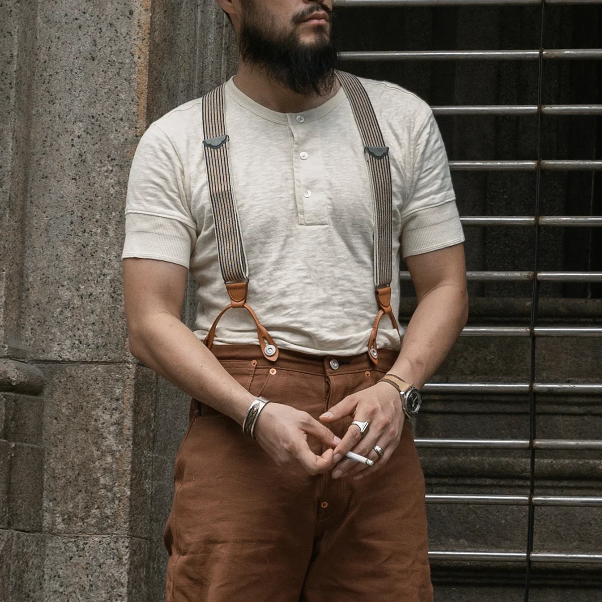 

Рубашка Bronson 1900's Henley, 200 г, хлопковая футболка с кольцом, бежевая винтажная мужская одежда