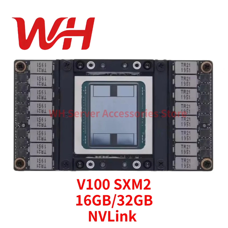 Karta akceleratora GPU NVIDIA Tesla V100 16GB 32GB SXM2 HBM2 z NVLink do obliczeń serwerowych, szkolenia AI, uczenia się głębokiego i komputeryzacji wysokiej wydajności (HPC)