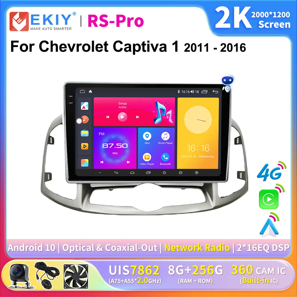 

EKIY 2K Screen CarPlay Car Radio For Chevrolet Captiva 1 2011 - 2016 Autoradio Car Multimedia GPS Navi Player AI Voice 2 Din DVD