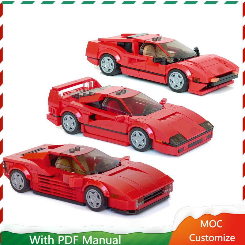 

911 PCS Moc Luxury Red Sports Car Technology Building Blocks Model Speed Vehicle Bricks Toys Kid Adult Assembly Christmas Gifts